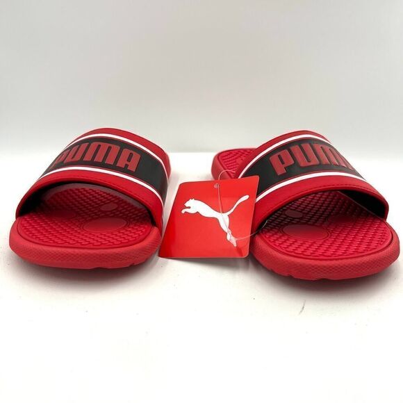 PUMA Unisex Cool Cat Slide Sandal High Risk Red Black White Size 4 - Picture 2 of 11